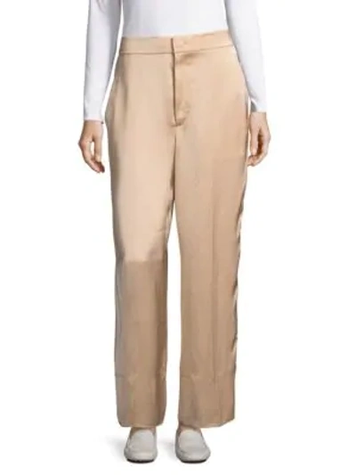 Shop Helmut Lang High-waist Wide-leg Pants In Sandstorm