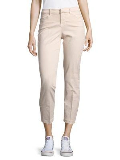 Shop J Brand Kailee Solid Cotton-blend Cropped Pants In Rose Blush