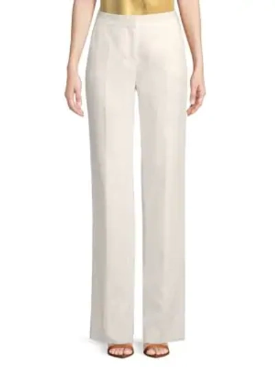 Shop Max Mara Eliseo Linen Trousers In Ivory