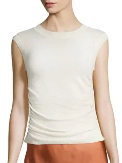 Shop Helmut Lang Shirred Shell Top In Soap