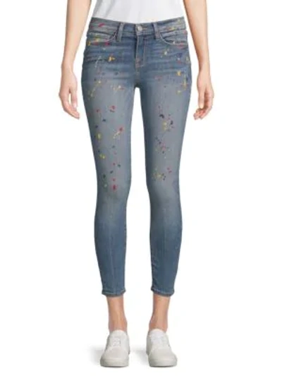 Shop Etienne Marcel Splatter Skinny Jeans In Blue Print