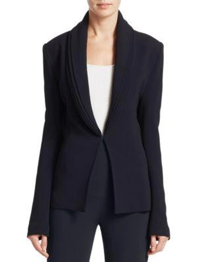 Shop Brandon Maxwell Layered Lapel Jacket In Navy