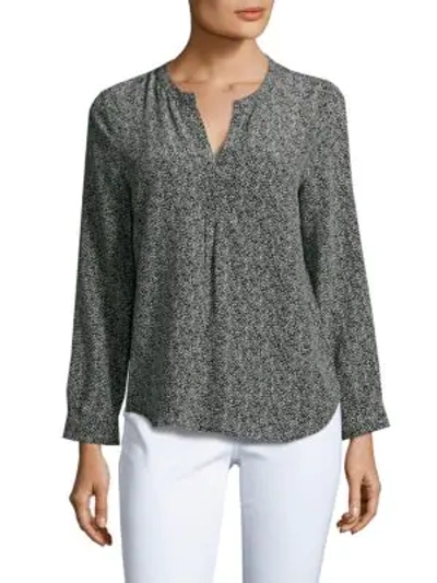 Shop Joie Peterson Printed Silk Top In Caviar
