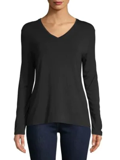 Shop Calvin Klein Long-sleeve Tee In Black