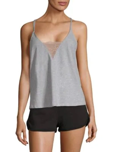Shop Cosabella Lace-trimmed Camisole In Heather Grey