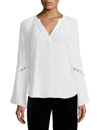 Shop Ramy Brook Lace-trimmed Blouse In White
