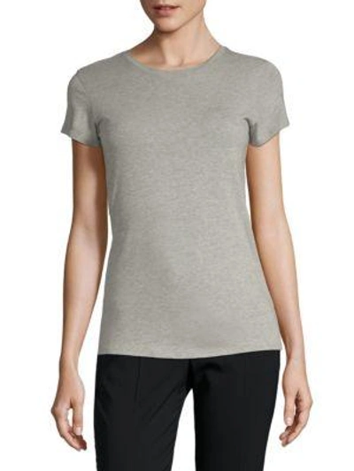 Shop Vince Women's Solid Pima Cotton Blend Tee In Heather Grey