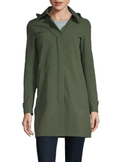 Shop P.a.r.o.s.h Collared Raincoat In Green