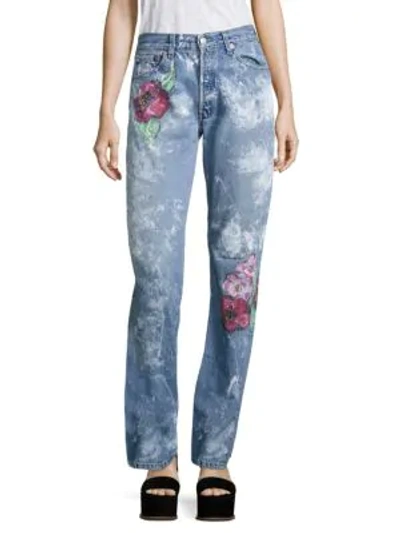 Shop Rialto Jean Project Vintage 501 Splatter Rose Boyfriend Jeans In Rose Pink