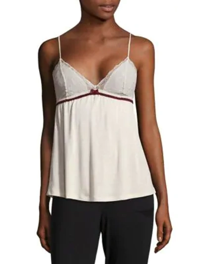 Shop Eberjey Mesh Lace Camisole In Angora