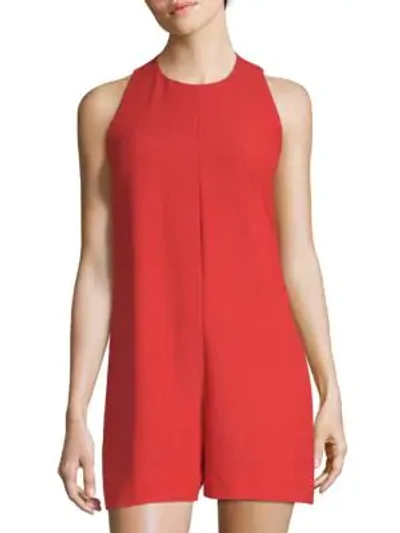 Shop French Connection Sleeveless Romper In Margo Red