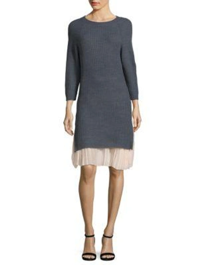 Shop Cosette Rib-knit Long Sweater In Light Grey