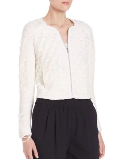 Shop Jonathan Simkhai Fringe Jacket In White