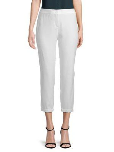 Shop Akris Punto Crop Cigarette Pants In Cream