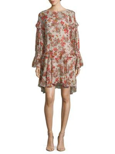 Shop Iro Averen Floral-print Tunic Dress In Natural