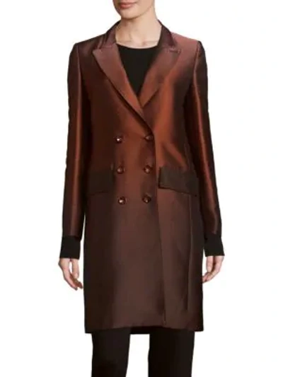 Shop Max Mara Woven Long-sleeve Short Coat In Bordeaux