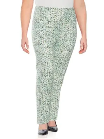 Shop Carolina Herrera Plus Printed Slim Pants In Open Green