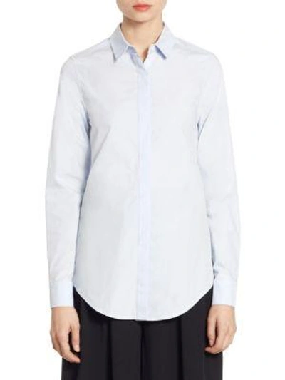 Shop Tome Tie Back Cotton Shirt In Light Blue
