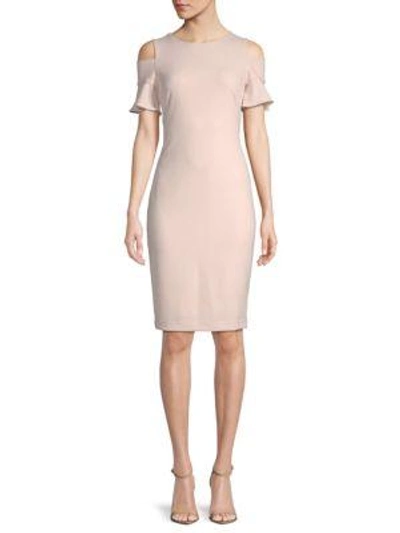 Shop Calvin Klein Cold-shoulder Dress In Blossom
