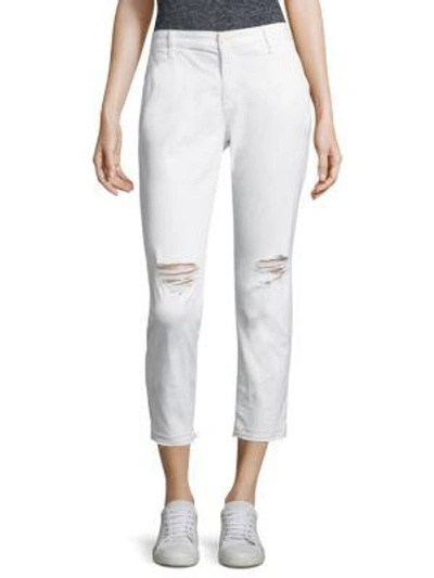 Shop Ag Tristan Distressed Raw-hem Jeans In White