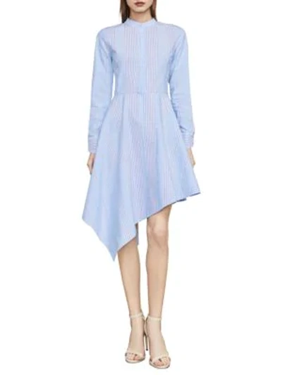 Shop Bcbgmaxazria Rayanne Asymmetrical Shirt Dress In Oxford Blue