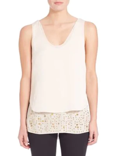 Shop Foundrae Embellished Layered Tank Top In White