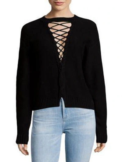 Shop Bec & Bridge Jessie James Lace-up Sweater In Ink