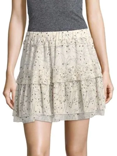 Shop See By Chloé Pleated Georgette Skirt In Off White