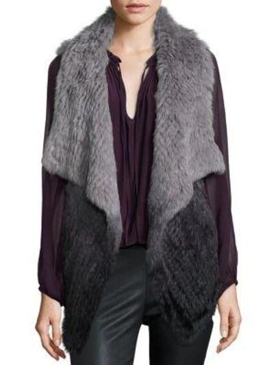 Shop Parker Cassandra Ombre Rabbit Fur Vest In Charcoal Ombre