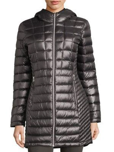 Shop Calvin Klein Packable Down Hooded Jacket In Black