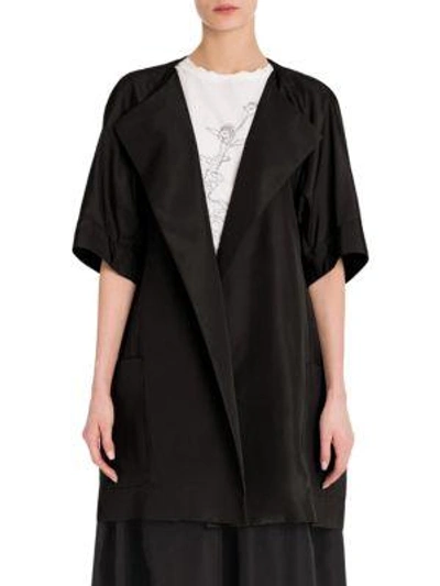 Shop Jil Sander Damasco Silk Faille Jacket In Black