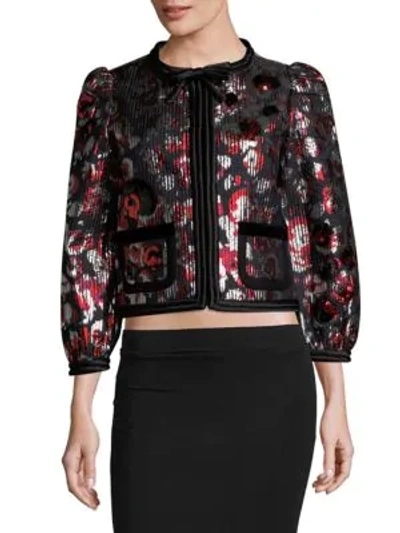Shop Marc Jacobs Floral Jacquard Jacket In Red