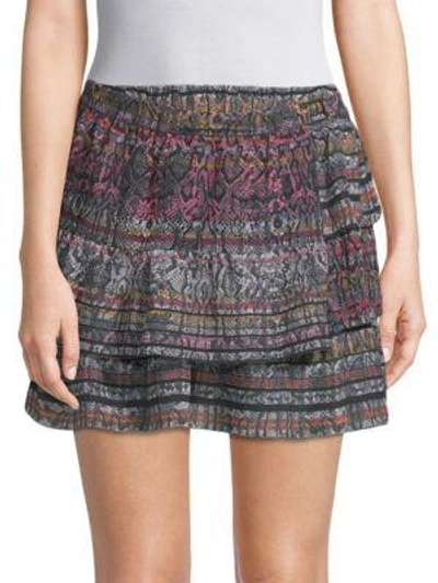 Shop Iro Tucson Silk Mini Skirt In Coral Pink