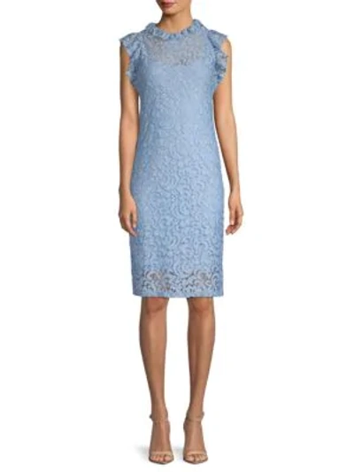Shop Alexia Admor Lace Sheath Dress In Halogen Blue