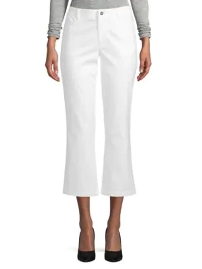 Shop Laundry By Shelli Segal Cropped Flare Pants In Optic White