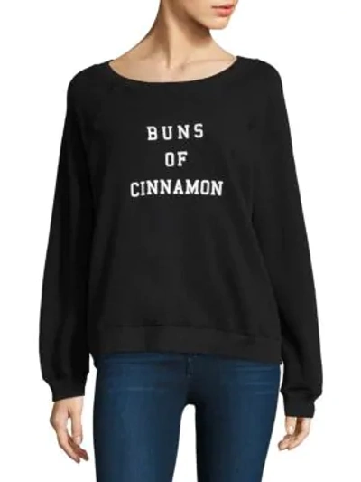 Shop Wildfox Cinnamon Buns Sweatshirt In Black