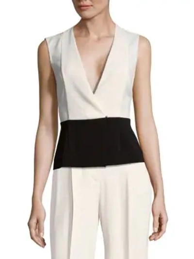 Shop Narciso Rodriguez Cutout V-neck Top In White Black