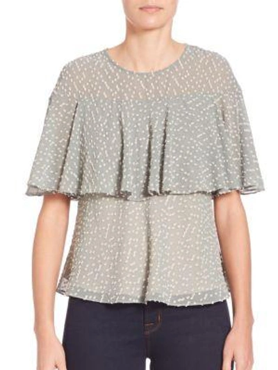 Shop Prose & Poetry Ione Bell Sleeve Two-layer Top In Sage