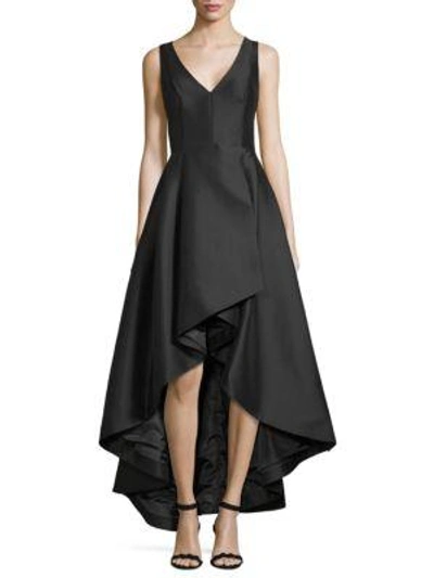 Shop Calvin Klein A-line Hi-lo Gown In Black