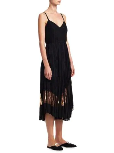 Shop Proenza Schouler Pleated Foil-print Tank Dress In Black