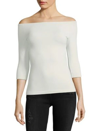 Shop Helmut Lang Off-the-shoulder Top In Waterfall