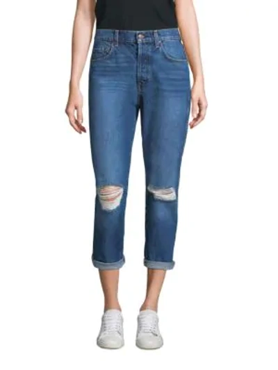 Shop 7 For All Mankind Josefina Ripped Boyfriend Jeans In Montreal