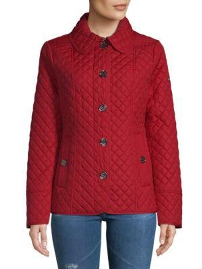 Shop Michael Michael Kors Missy Quilted Jacket In Red