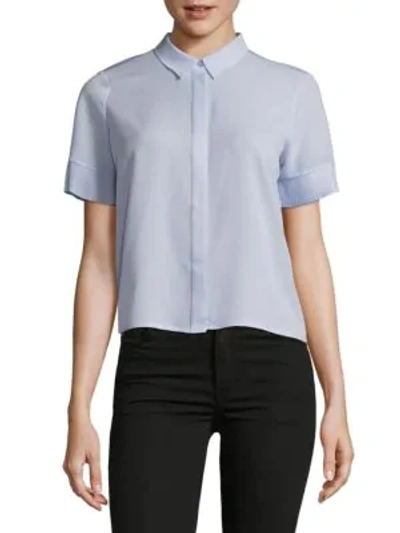 Shop French Connection Point Collar Button-down Shirt In Salt Water