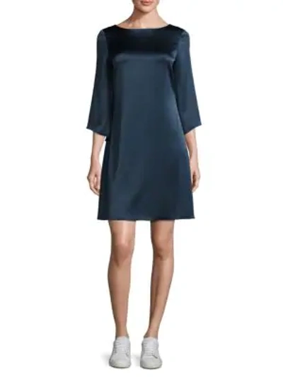 Shop Diane Von Furstenberg Korrey Solid Shift Dress In Deep Night