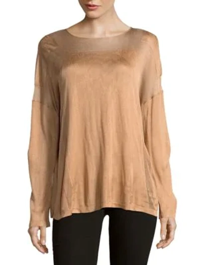 Shop Tom Ford Maglia Long Sleeve Top In Praline