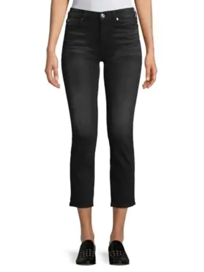 Shop 7 For All Mankind Karah Crop Jeans In Dark Charcoal