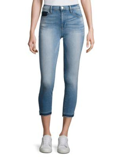 Shop Frame Le Skinny De Jeanne Cropped Slit Hem Skinny Jeans In Benton