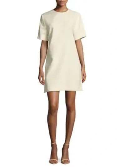 Shop Msgm Short-sleeve Mini Dress In White