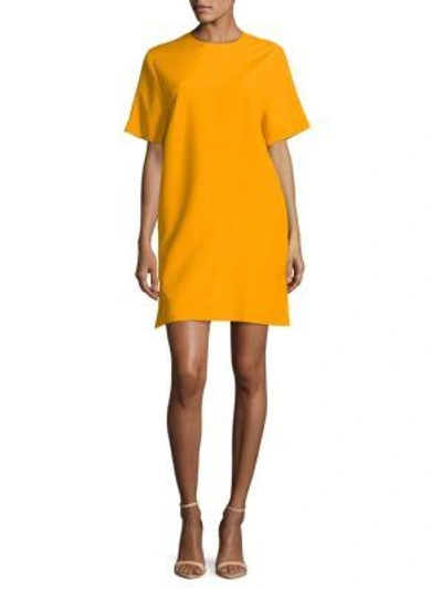 Shop Msgm Short-sleeve Mini Dress In Orange